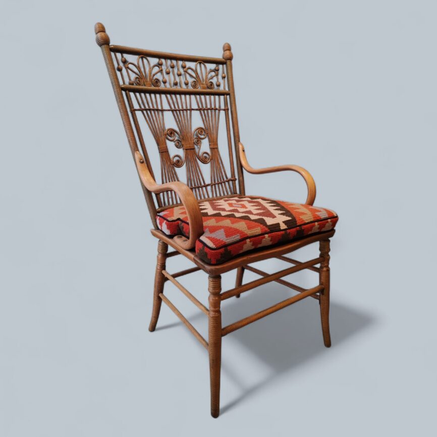 Sillón de haya y ratán