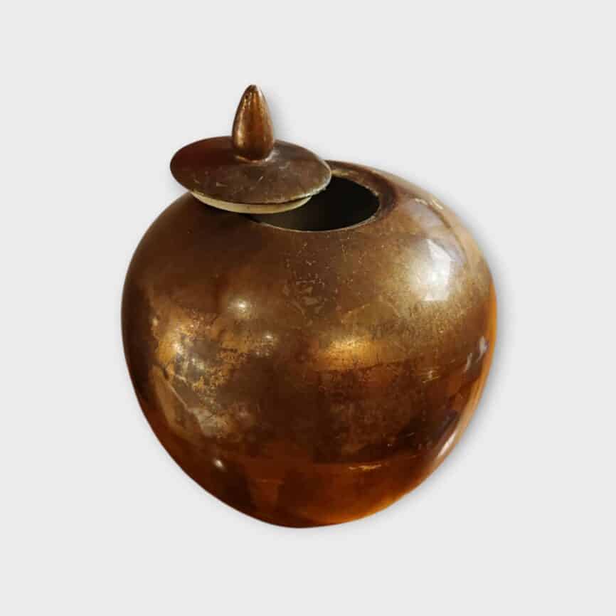 Pote con Tapa bronce