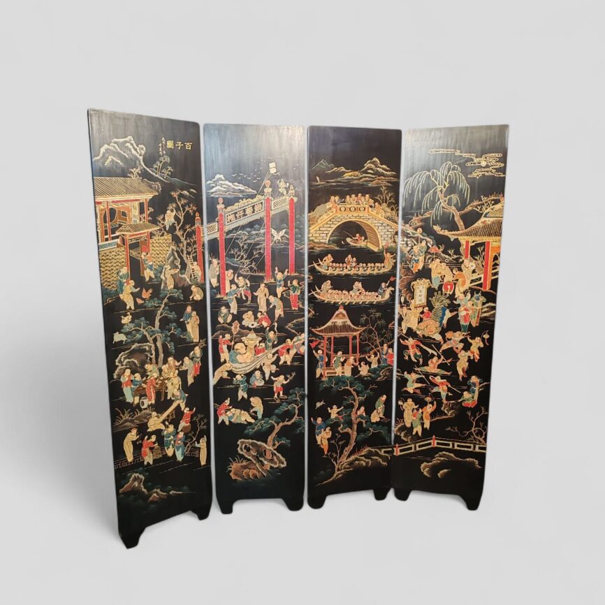 Biombo chino de cuatro hojas