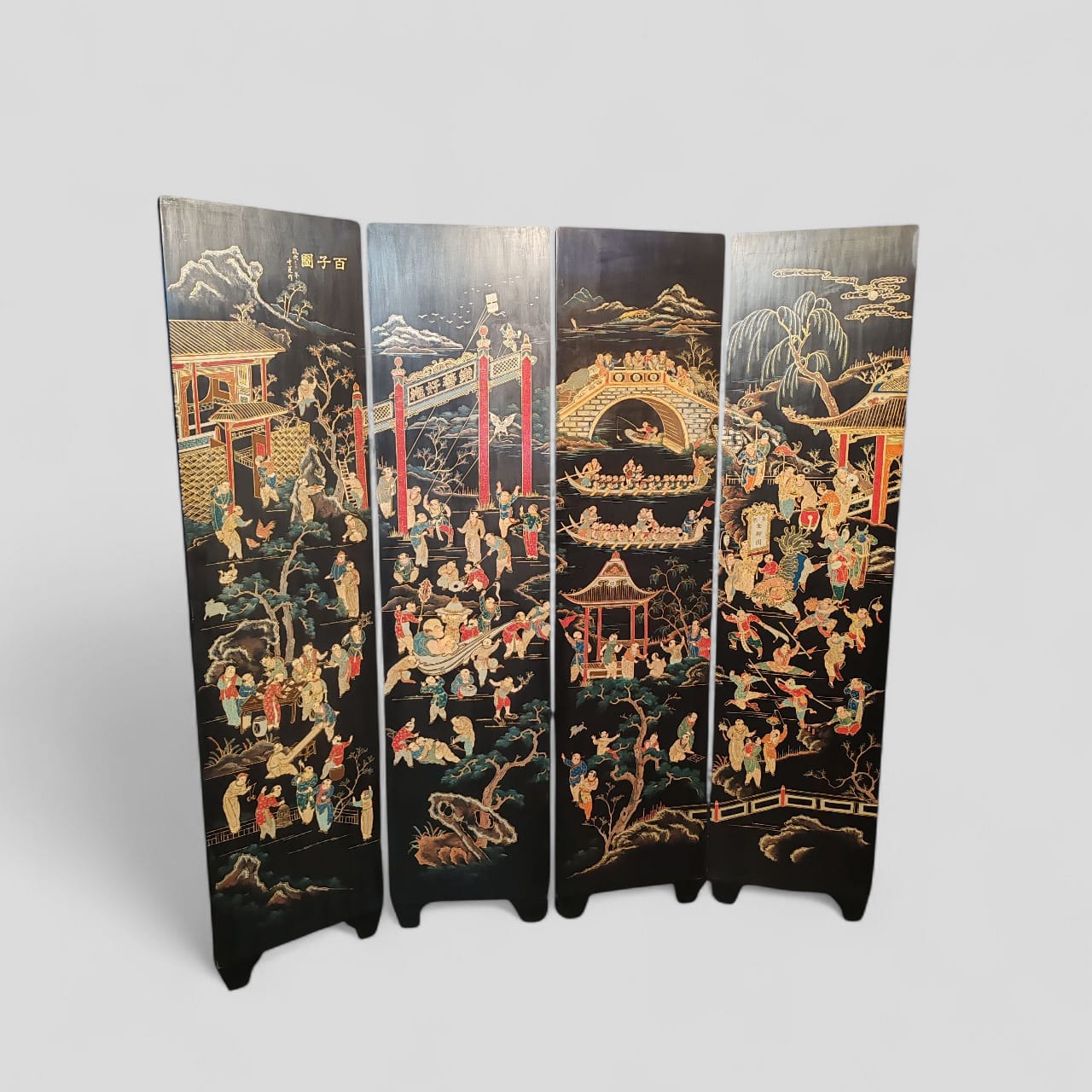 Biombo chino de cuatro hojas